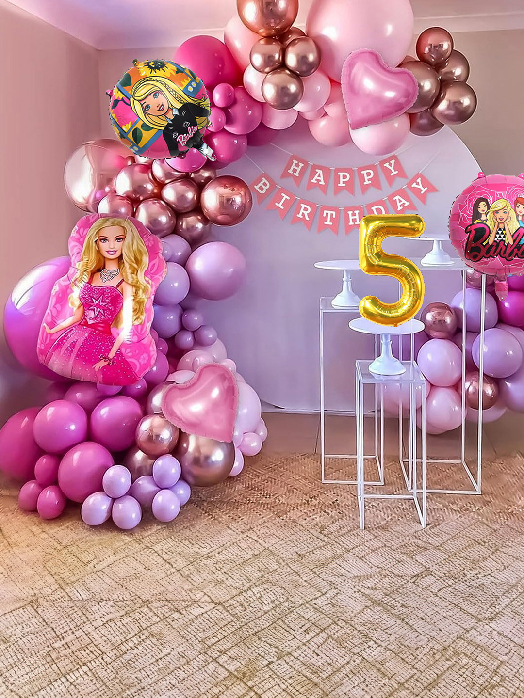 

Special You 74-Pcs Pink Barbie Theme Birthday Decoration Kit
