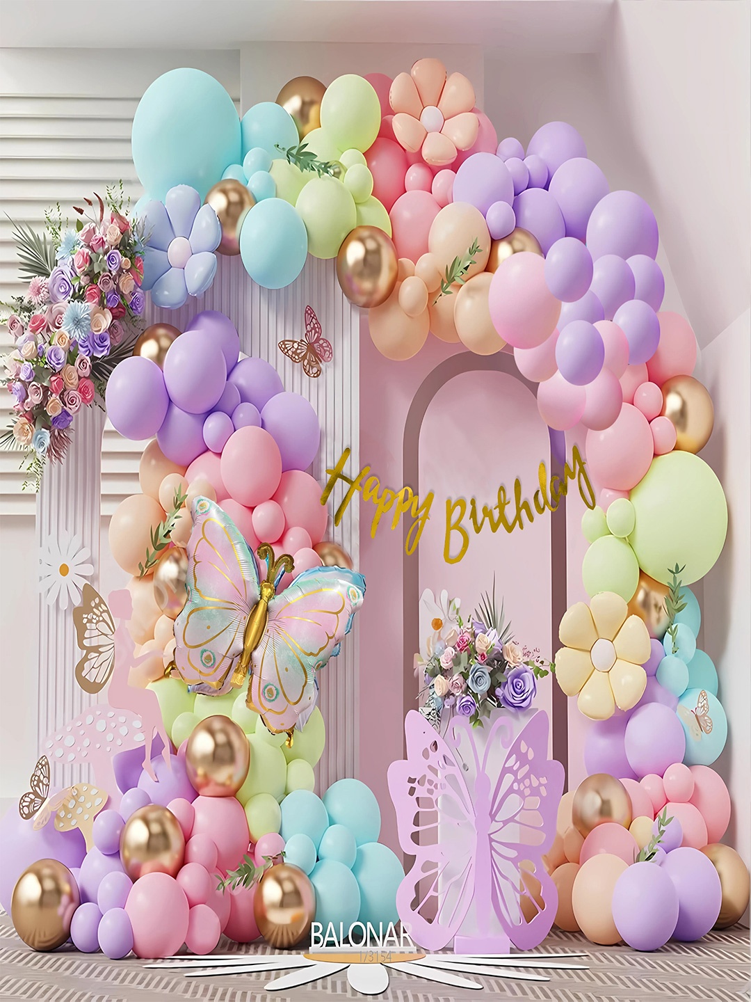 Special You 76 Pcs Pink & Purple Balloons Festive Decor