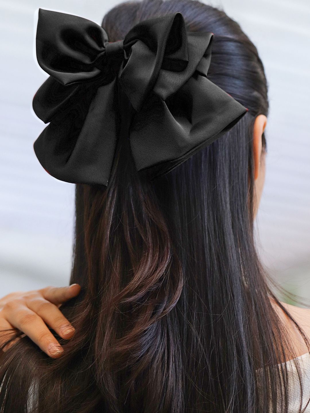 

Rubans Satin Statement Bow Hair Accessory, Black