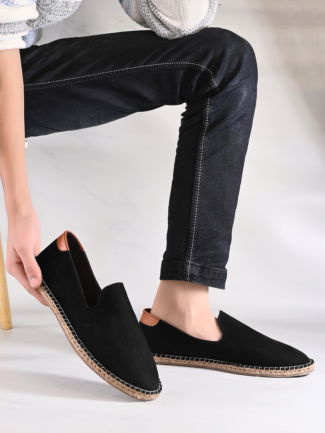 

Styli Men Chunky Espadrilles, Black