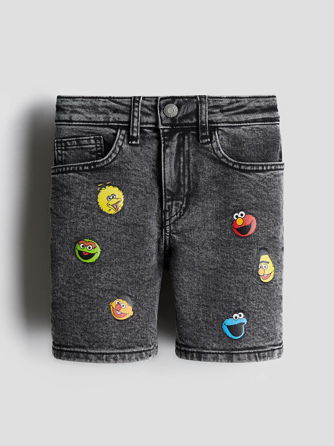 

H&M Boys Printed Denim Shorts, Grey