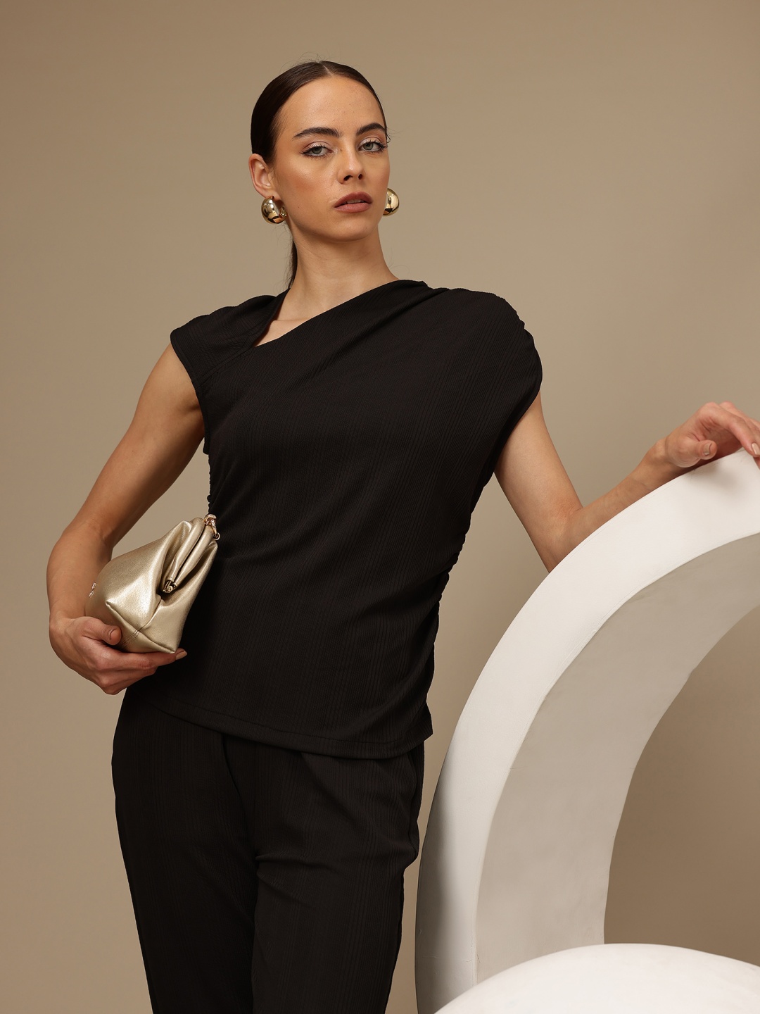 

Chemistry Self Design Top & Trousers, Black
