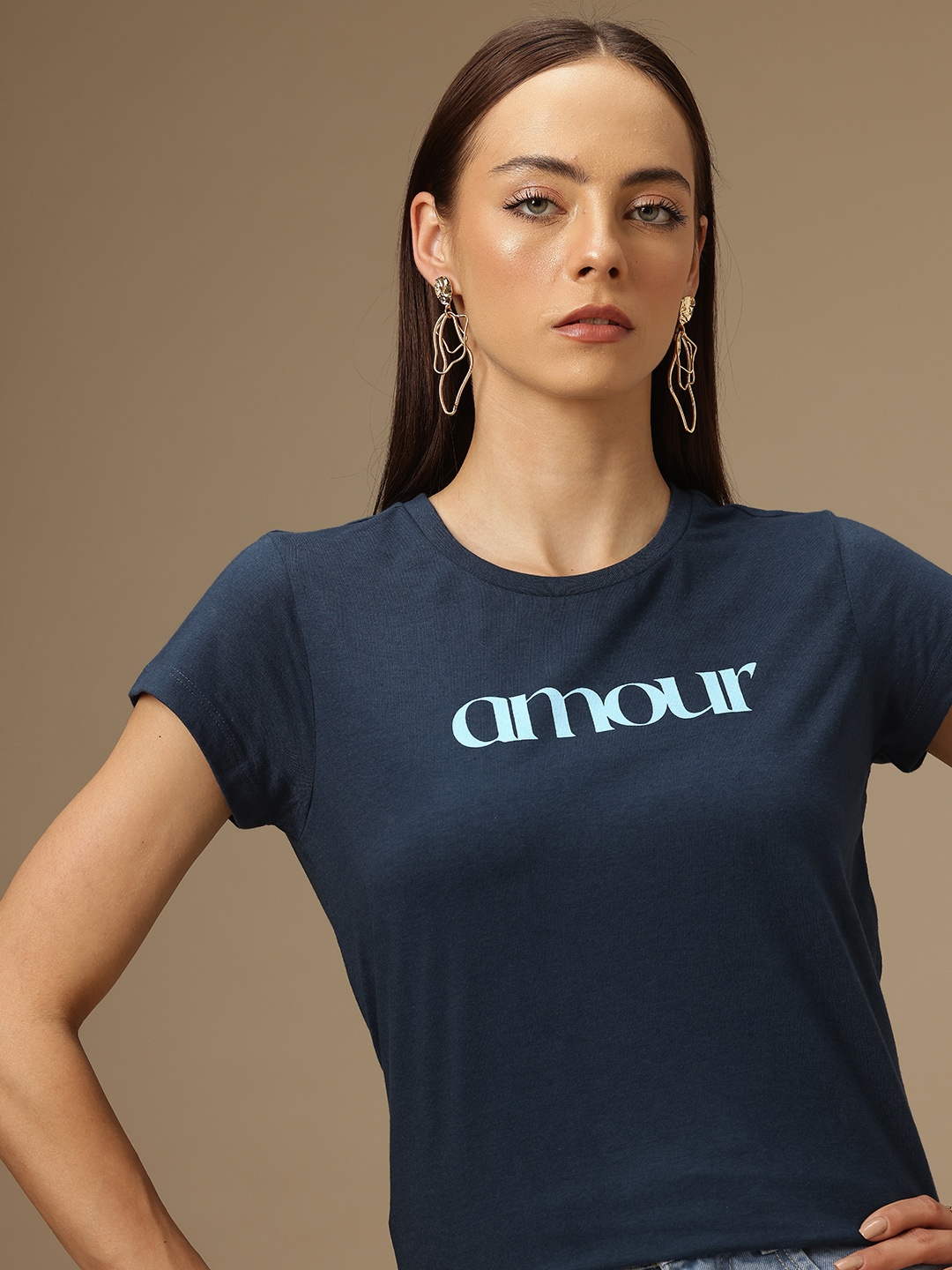 

Chemistry Typography Printed Slim Fit T-shirt, Navy blue