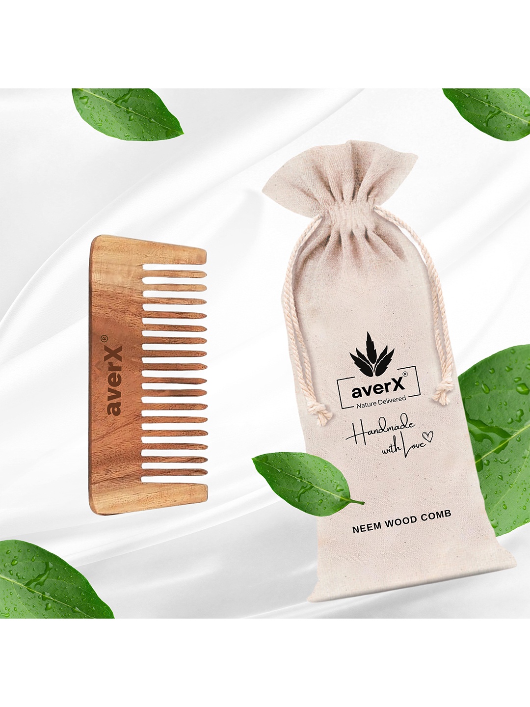 

averX Kacchi Neem Wood Comb, Brown