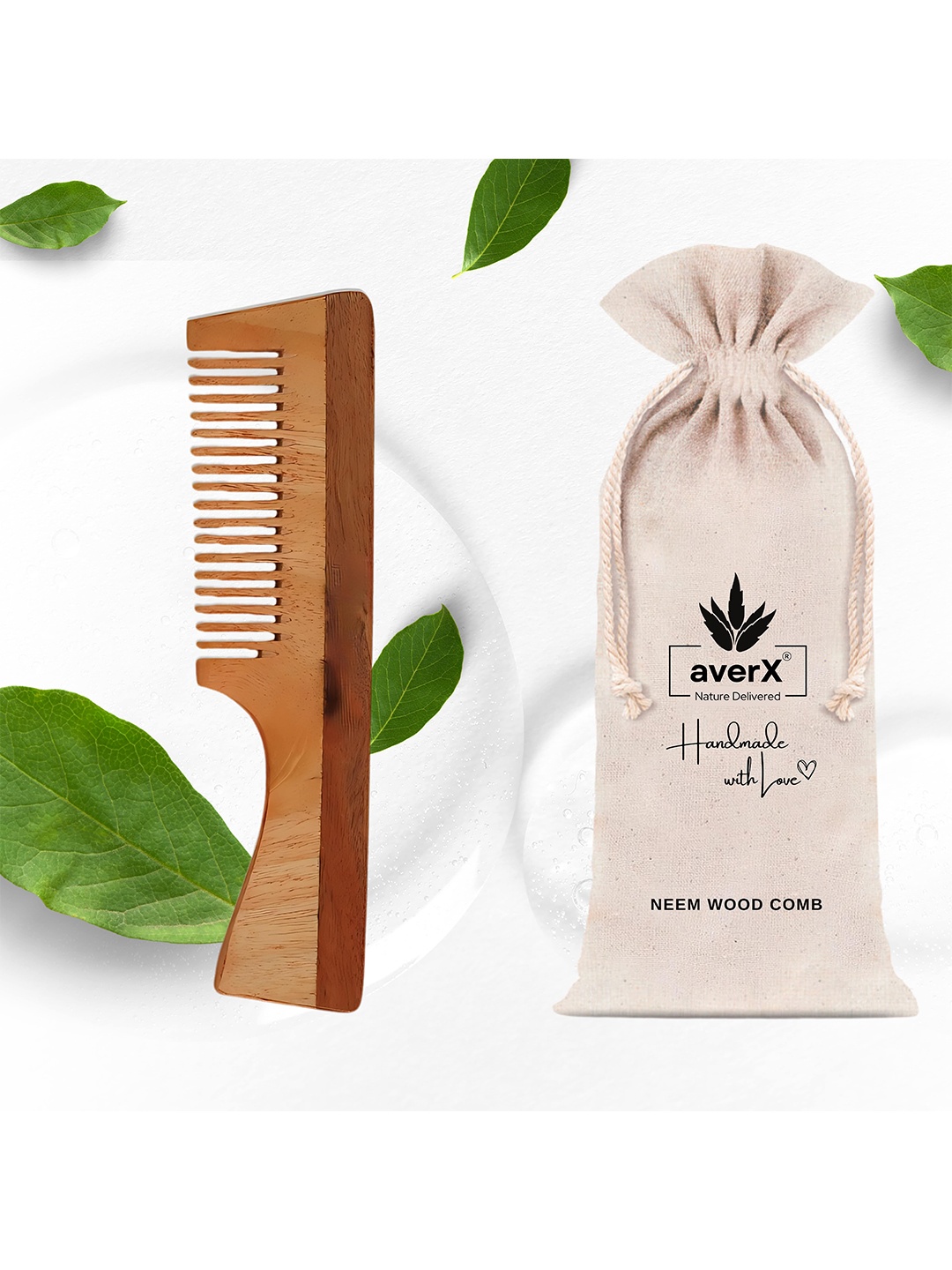 

averX Kacchi Neem Wood Comb, Brown