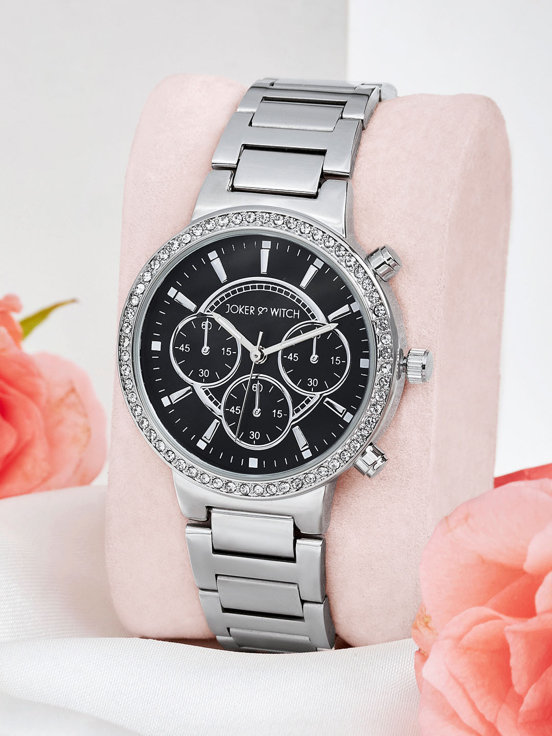 

JOKER & WITCH Darleen Women Rhinestone Accents Analogue Watch AMWW915, Black