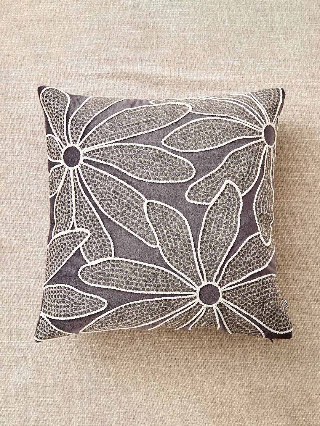 

Home Centre Endura Grey Embroidered Velvet Square Cushion Covers
