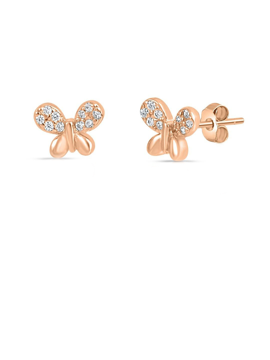

Zavya 92.5 Sterling Silver Rose Gold-Plated Cubic Zirconia Contemporary Studs Earrings