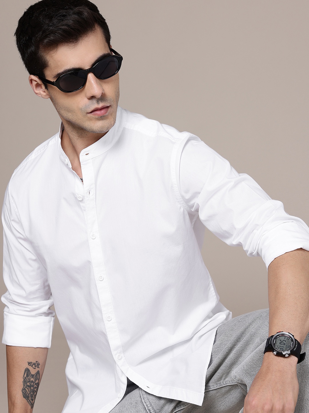 

The Roadster Life Co. Opaque Pure Cotton Casual Shirt, White