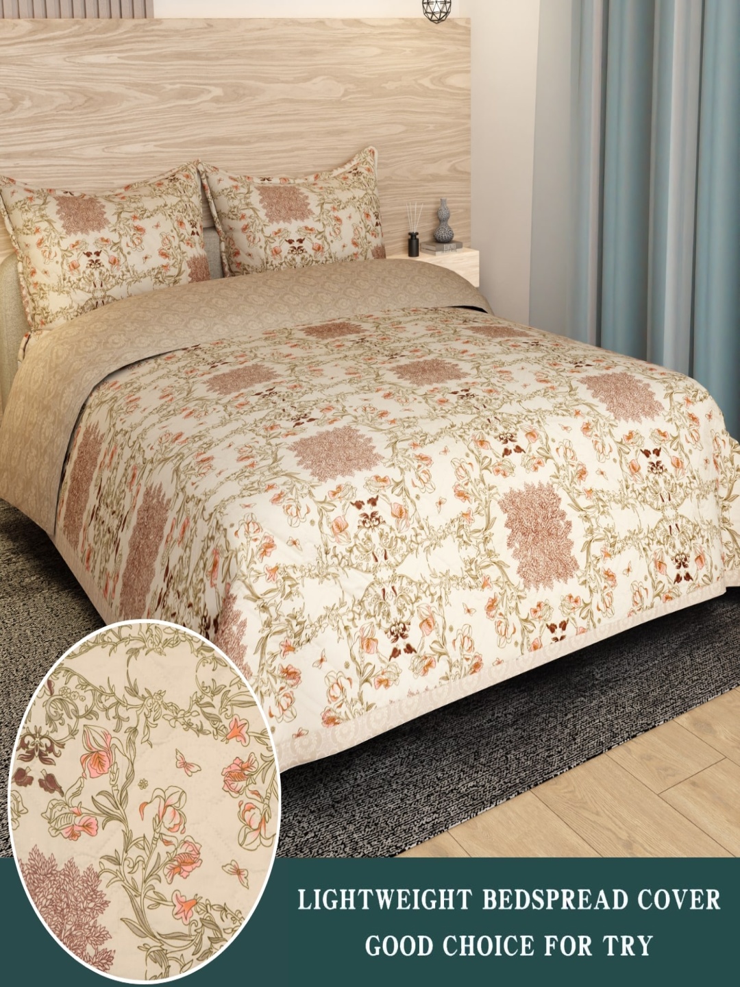 

Innovative Edge Brown 3 Pcs Printed Cotton 210GSM Double Bed Comforter With 2 Pillow Cover