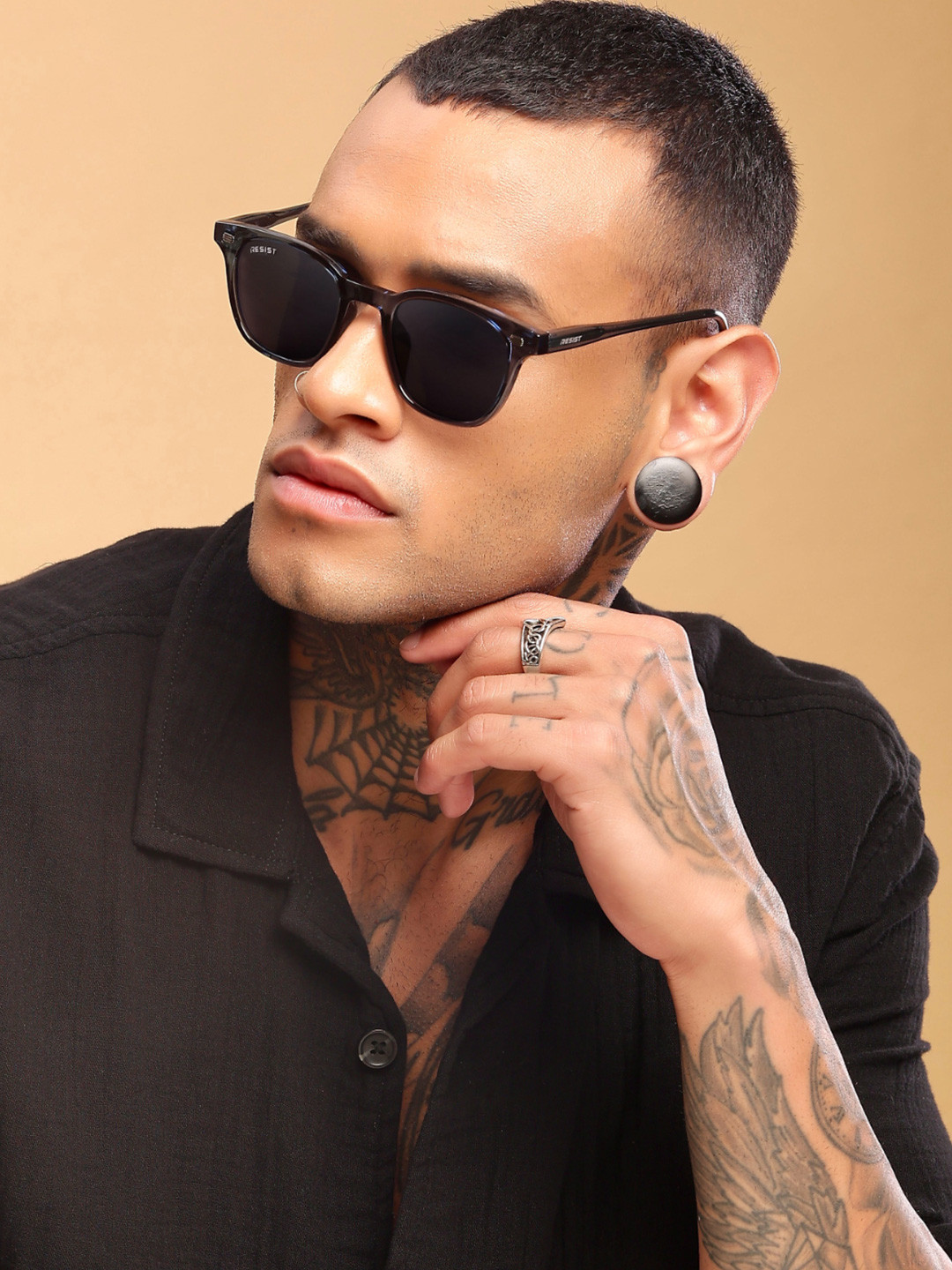 

RESIST EYEWEAR Unisex Wayfarer Sunglasses with UV Protected Lens FLIGHT BLUE BLACK