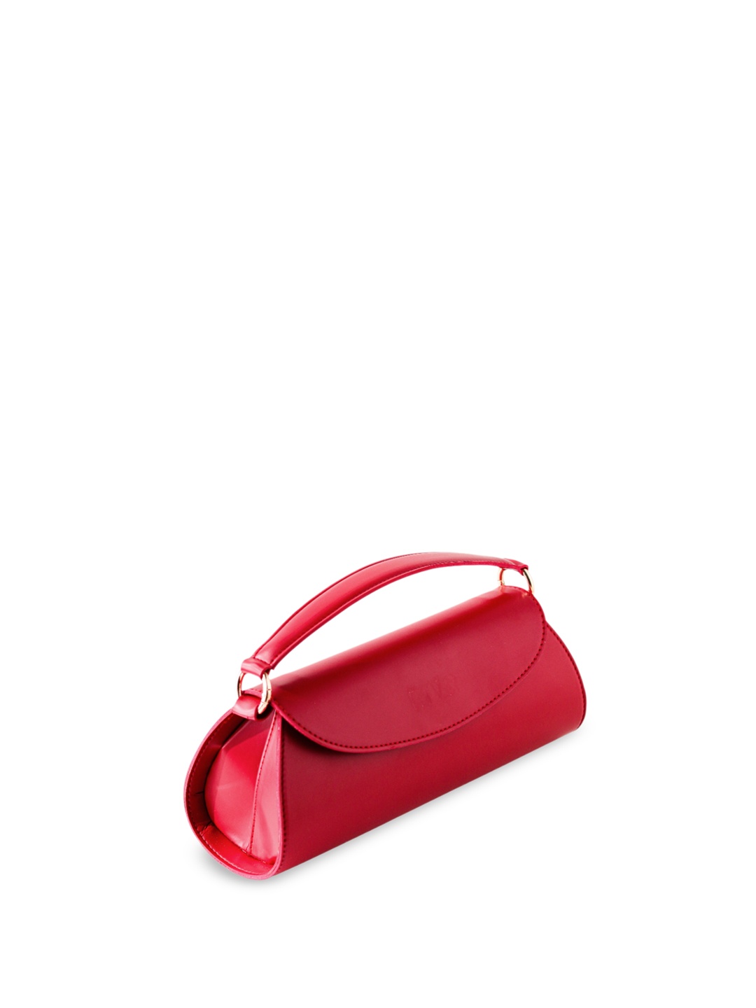 

RIVR Women Solid Cherry Red Leather Handheld Bag