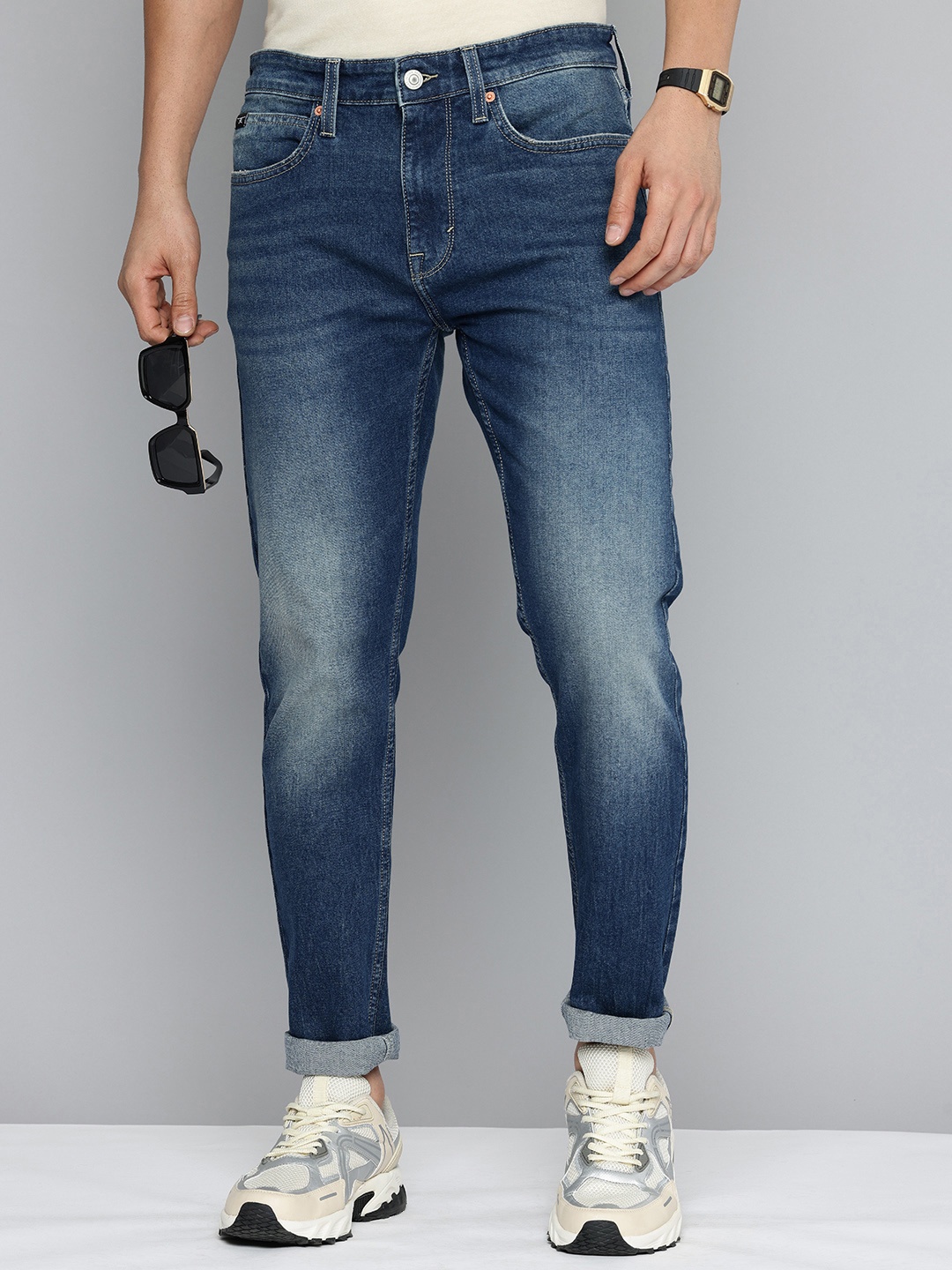 

Flying Machine Men Slim Tapered Fit Stretchable Jeans, Blue