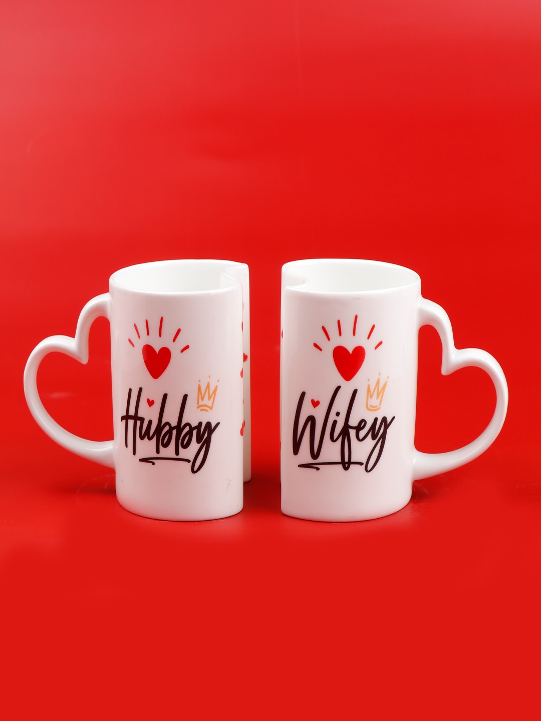 

Archies White & Black Printed 2 Pieces Ceramic Matte Mugs Set of Cups and Mugs