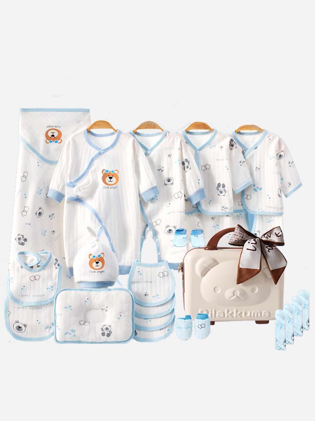 

Little Surprise Box LLP Infants Kids 26 pcs Bear Face Newborn Baby Gift Hamper, White