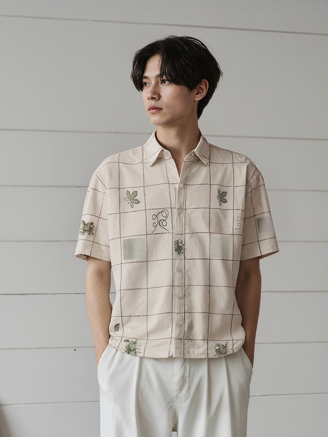 

H&M Relaxed Fit Cotton Terry Shirt, Off white