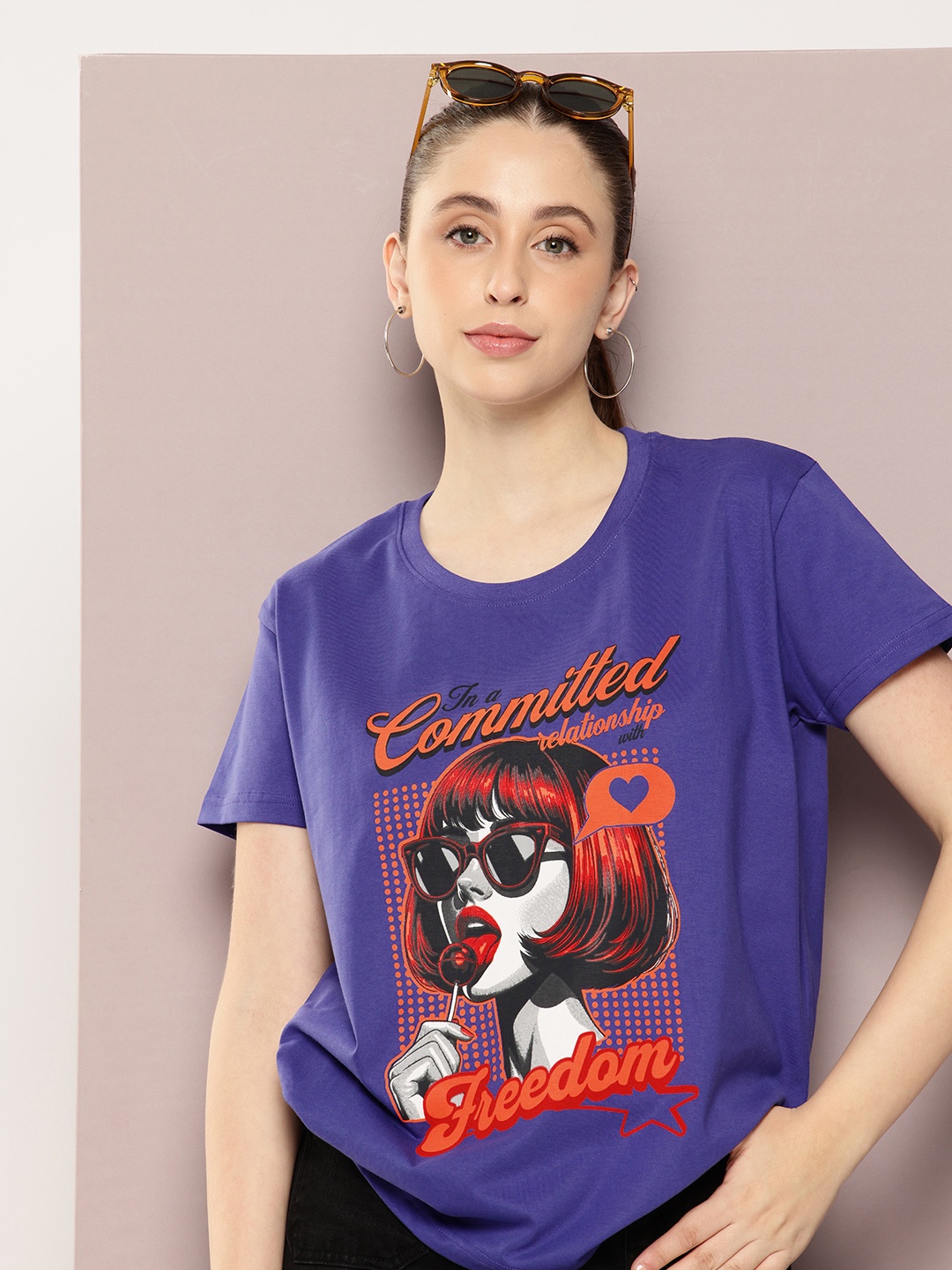 

DILLINGER Printed Drop-Shoulder Sleeves Boxy Bio Washed Cotton T-shirt, Navy blue