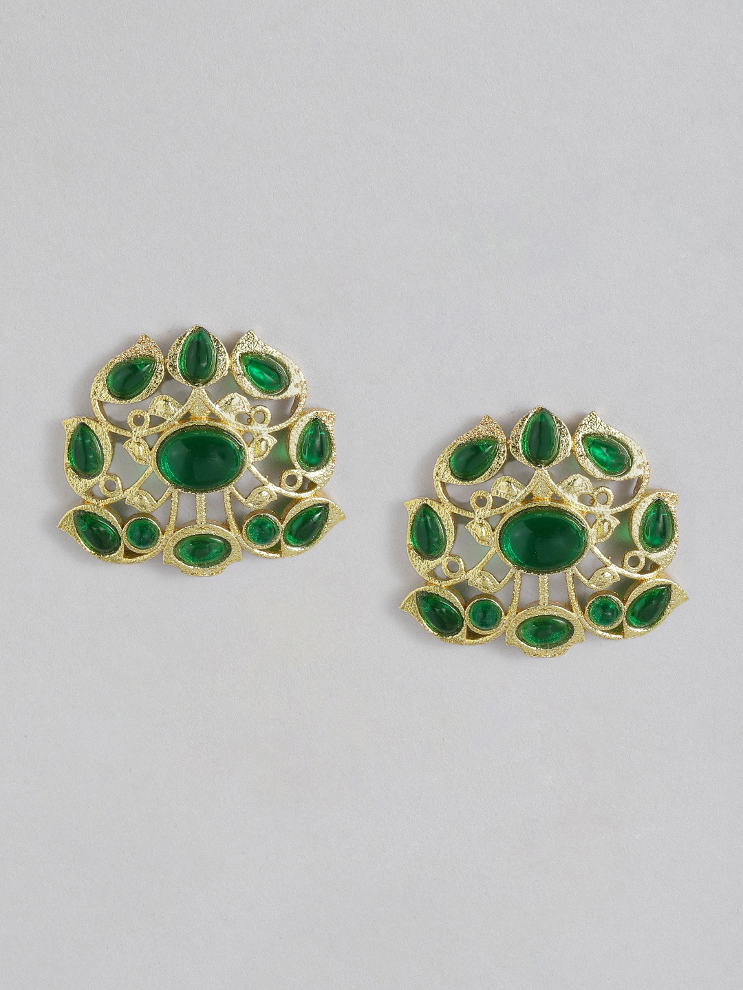 

AITIHYA Gold Plated Artificial Stone Studded Contemporary Studs Earrings, Green