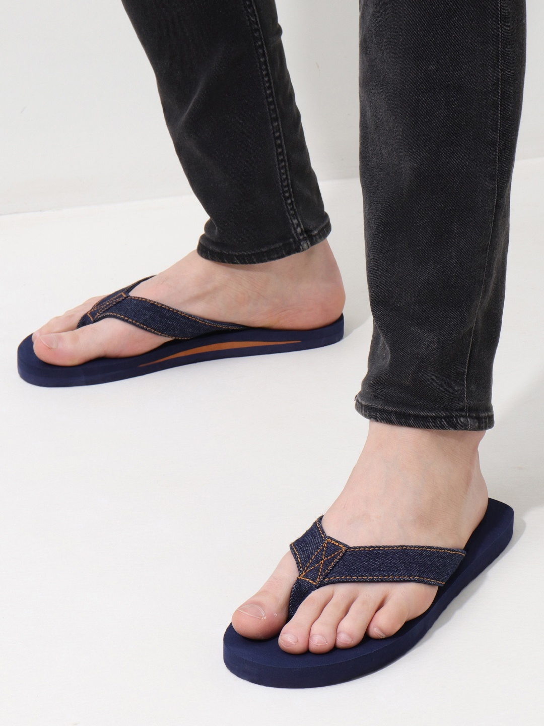 

NoStrain Men Thong Flip-Flops, Navy blue