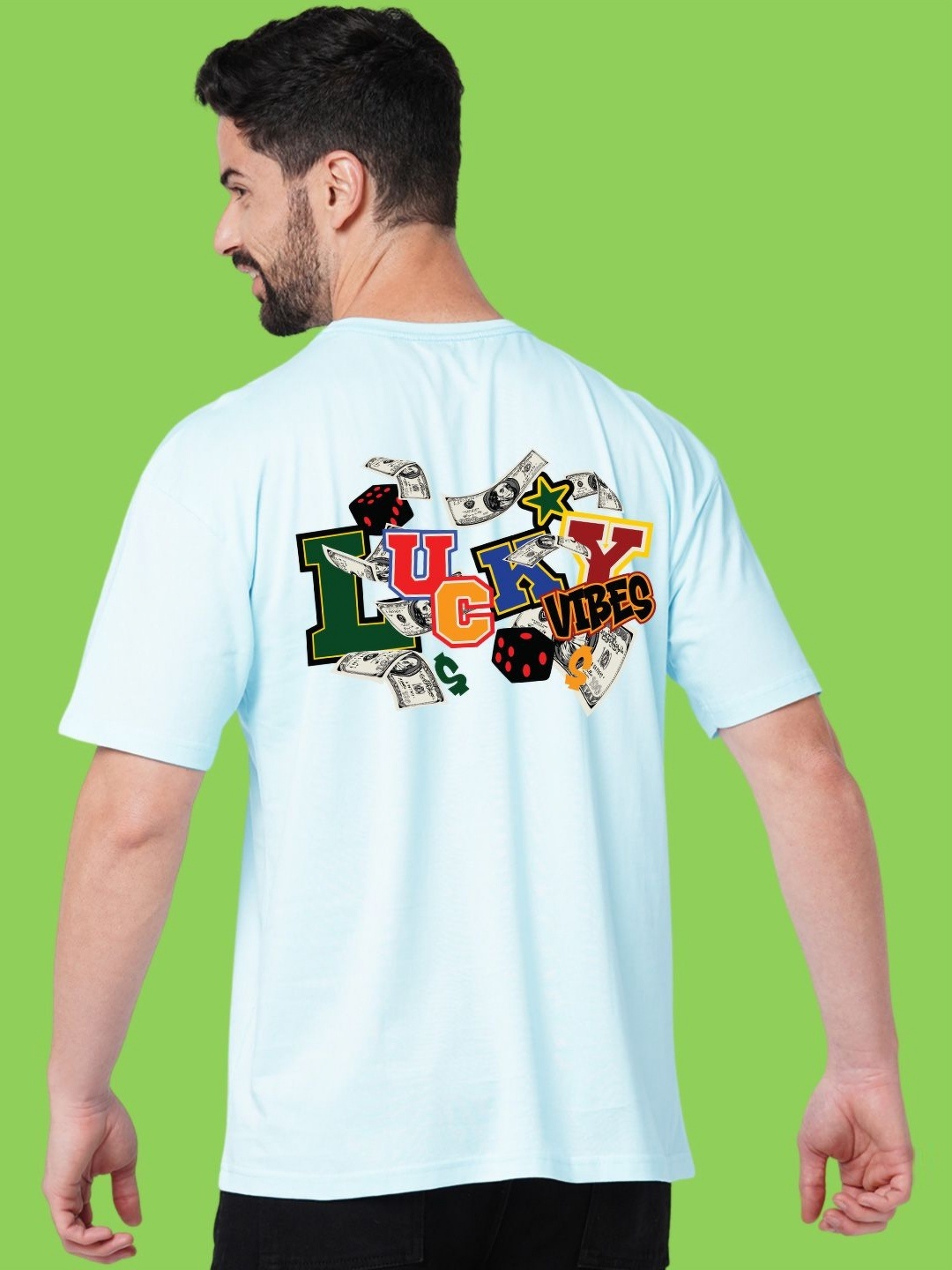 

Wear Your Opinion Men Graphic Printed Round Neck Cotton Relaxed Fit T-shirt, Turquoise blue