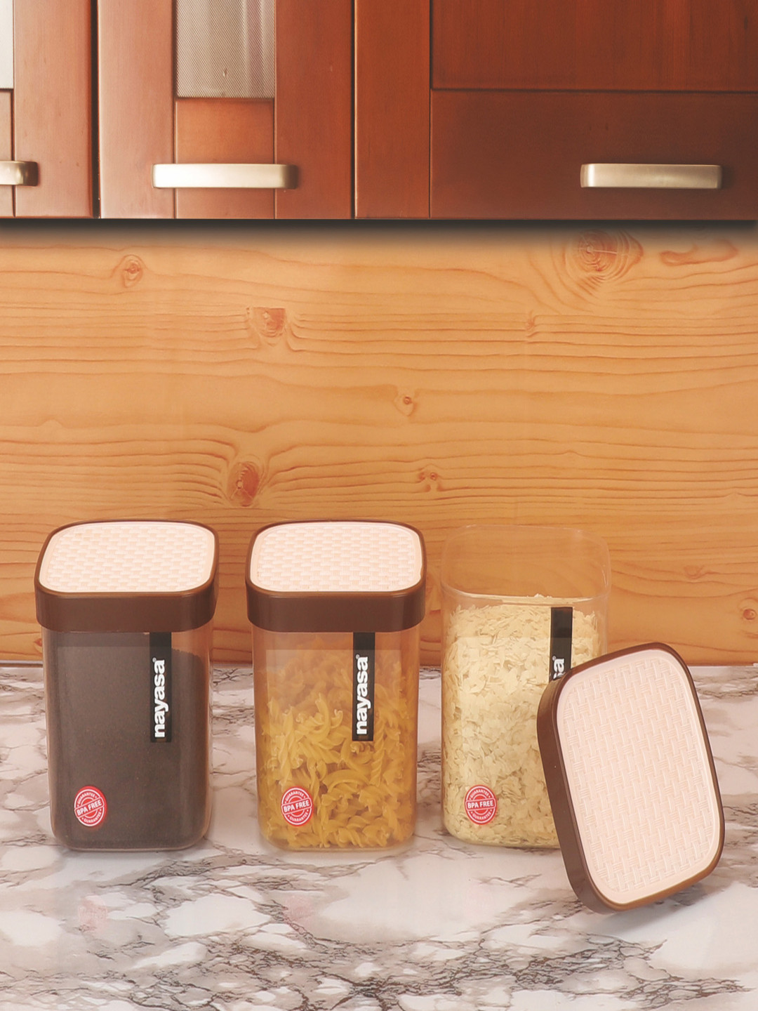 

Nayasa Set of 3 Brown Fusion Container Plastic Storage Container - 1 L