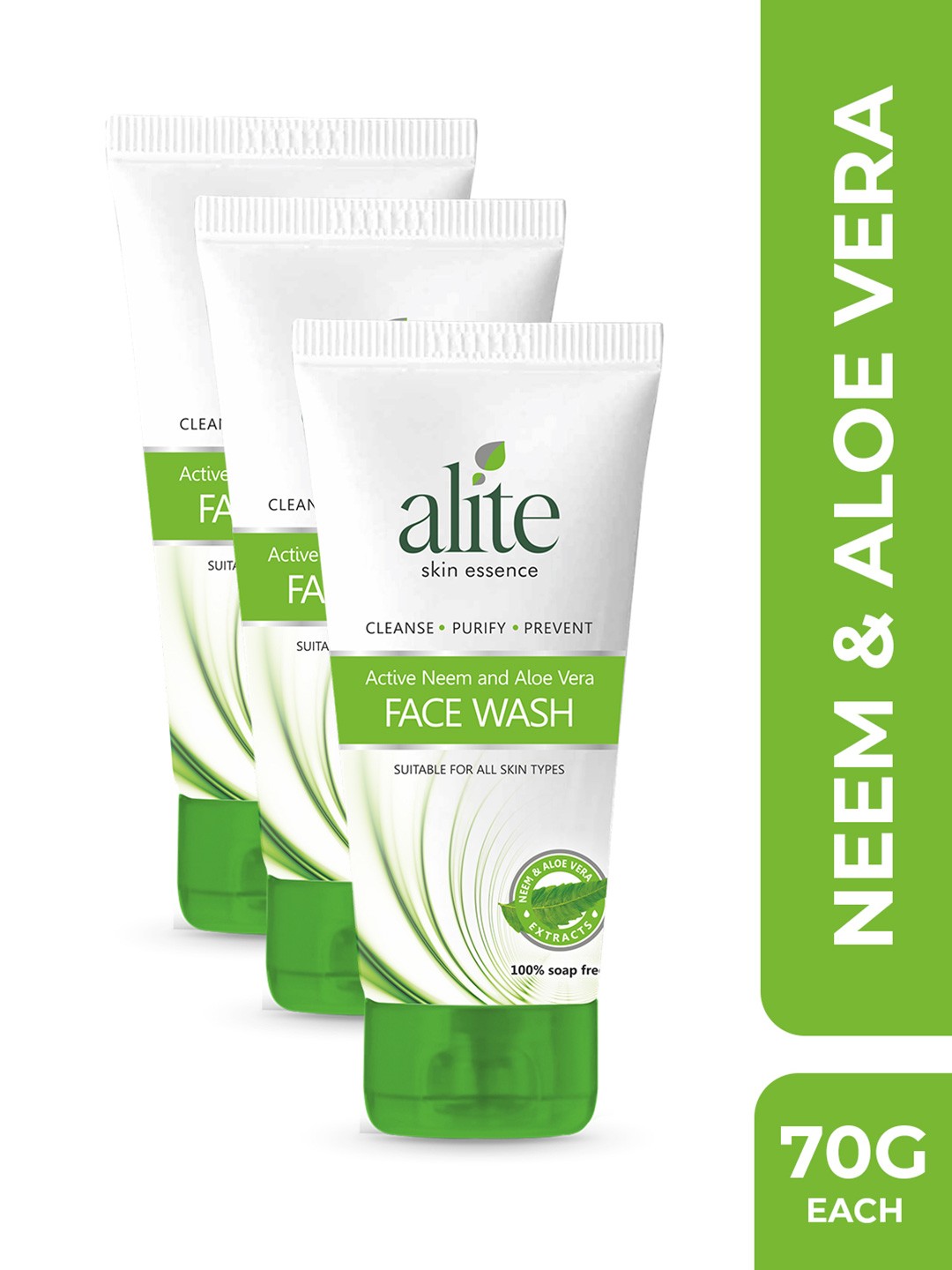 

Alite Set Of 3 Skin Essence Active Neem & Aloe Vera Face Wash For Hydrating Skin-70 g Each, White