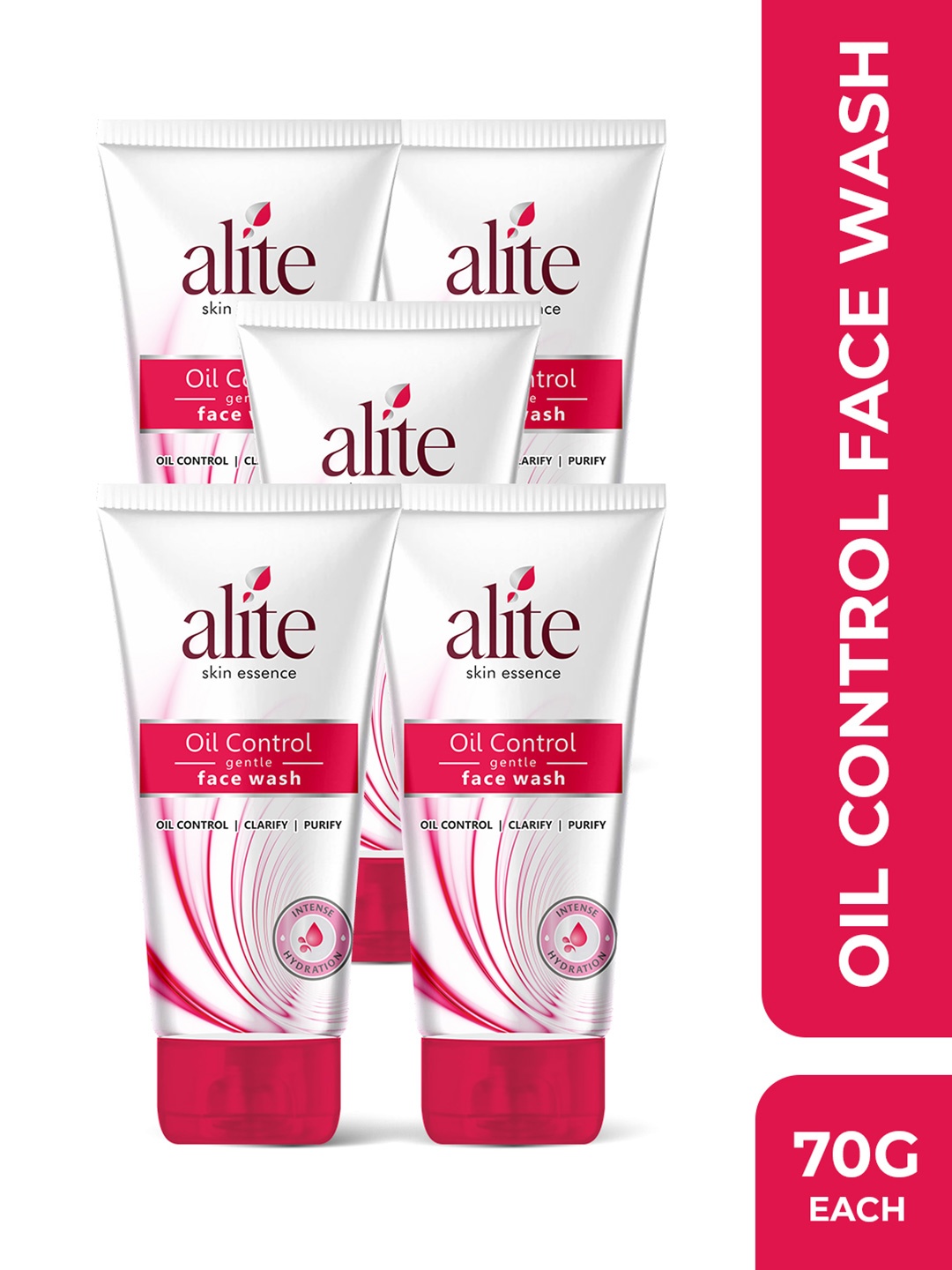 

Alite Set Of 5 Skin Essence Excess Oil Control Glycolic Acid Face Wash - 70 g Each, White