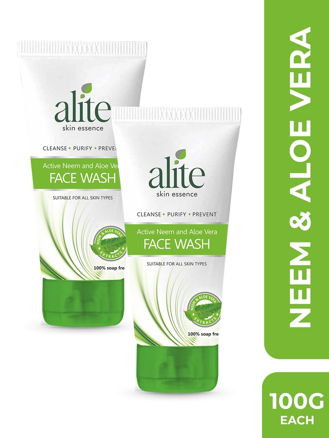 

Alite Set Of 2 Skin Essence Active Neem & Aloe Vera Face Wash For Hydrating Skin-100g Each, White