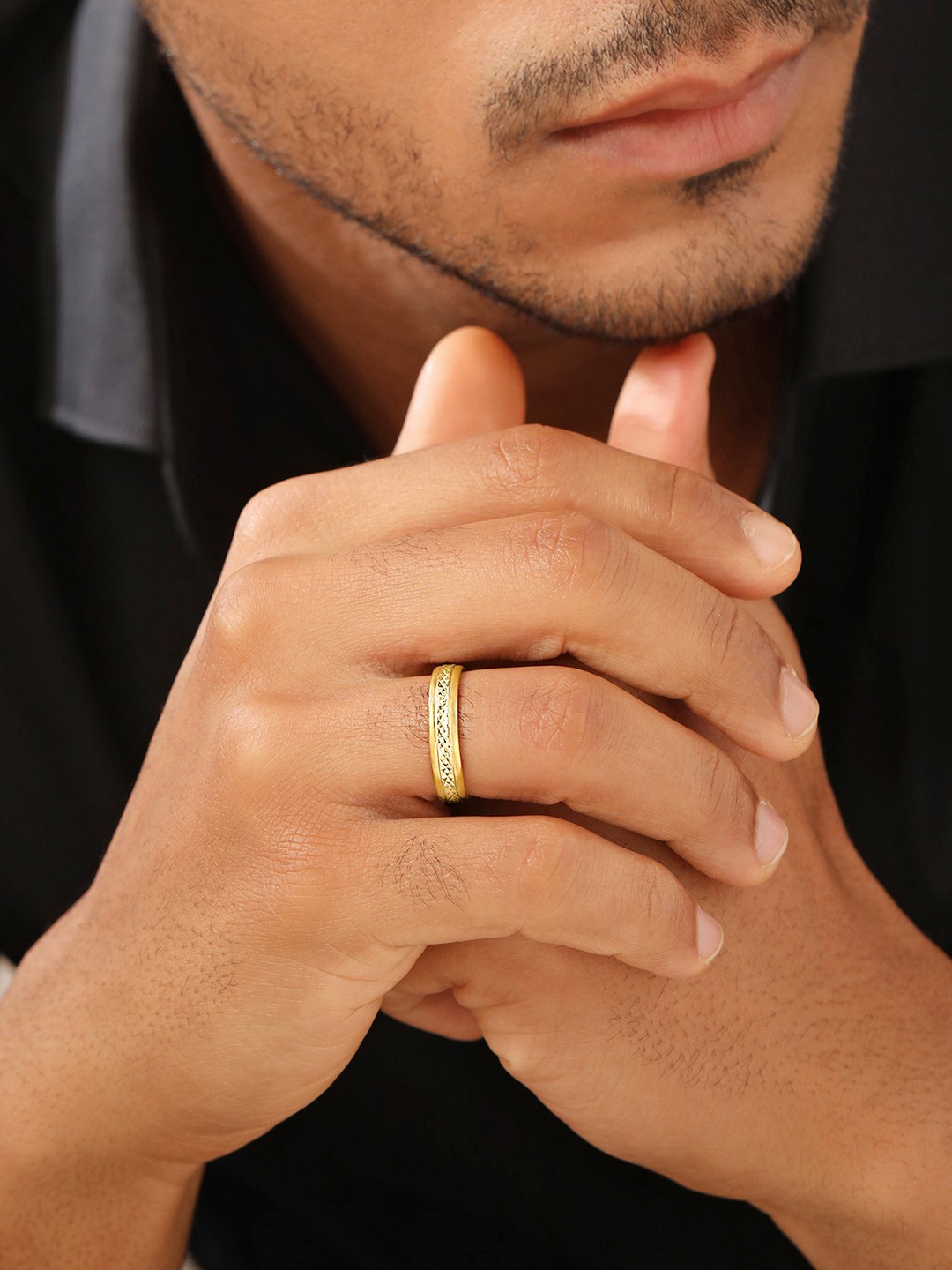 

Zavya Men Timeless Gold Plated 925 Sterling Silver Ring