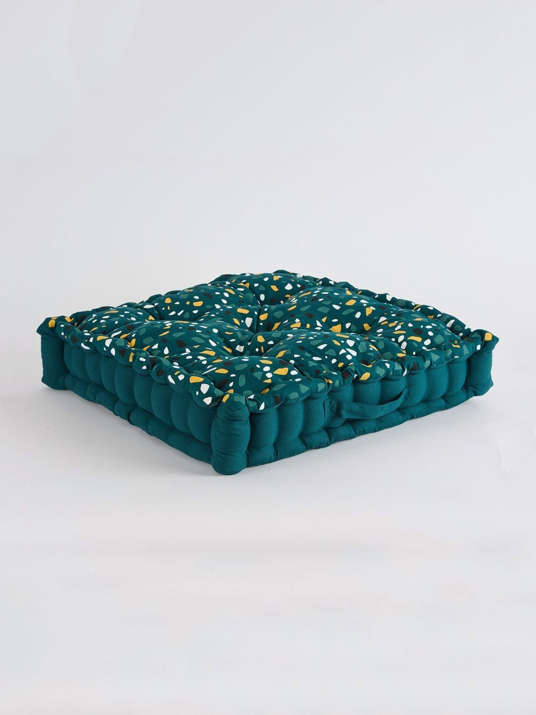 

SKANDA FAB Green & White Printed Pure Cotton Floor Cushions