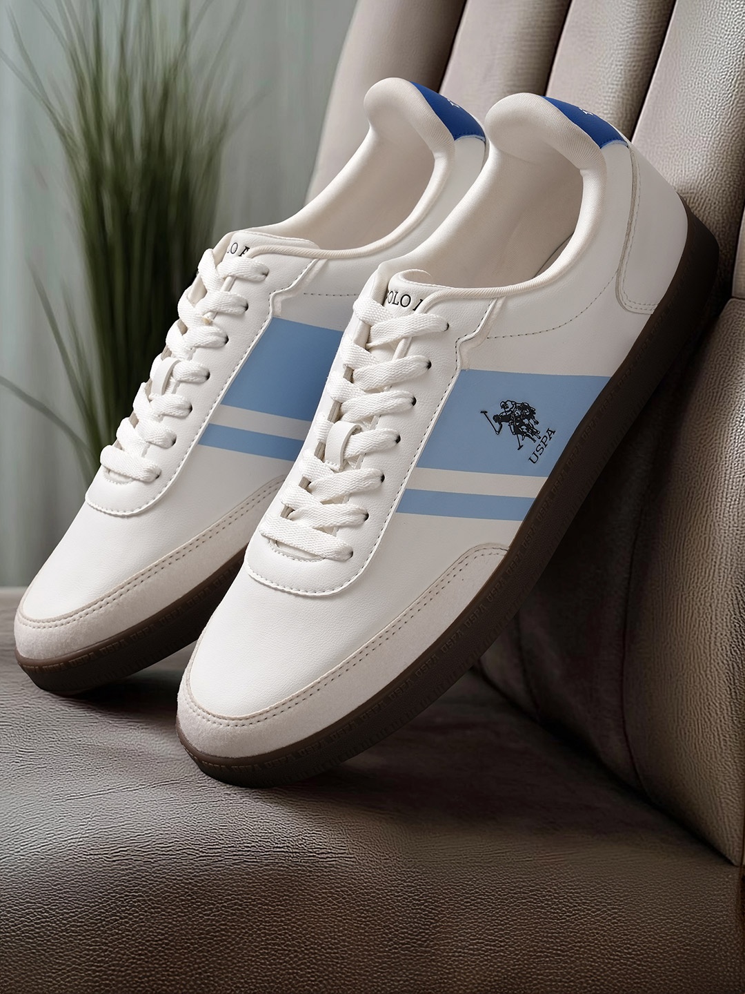 

U.S. Polo Assn. Men PU Sneakers, Off white