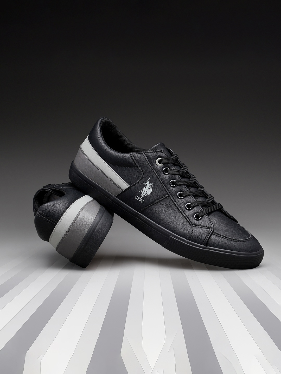 

U.S. Polo Assn. Men PU Sneakers, Black