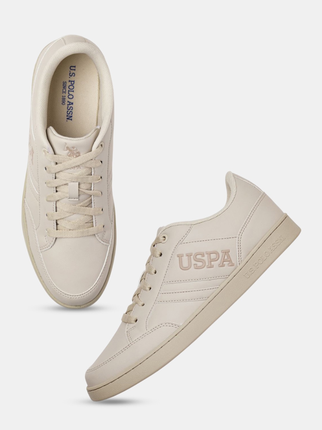 

U.S. Polo Assn. Men PU Sneakers, Beige