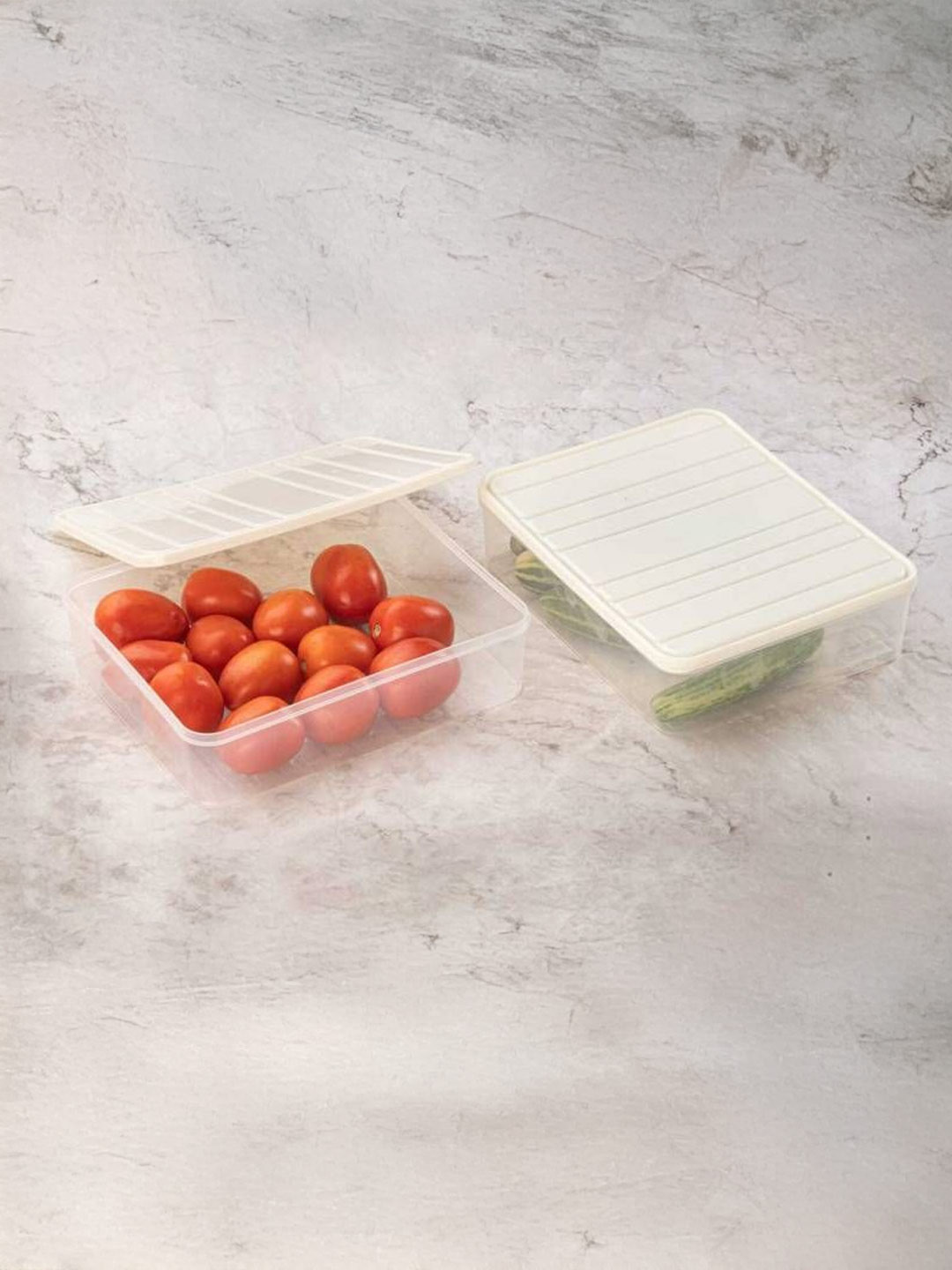 

HASHONE Transparent and White 2 Pieces Easy to Clean Fridge Containers 2.5 L Each