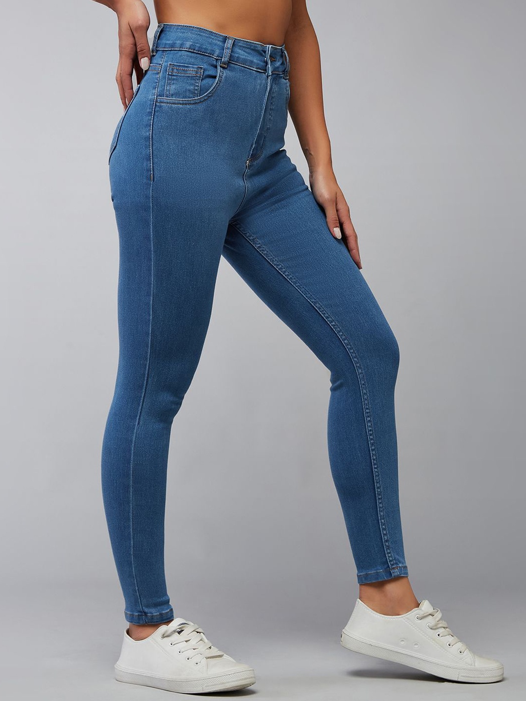 

DOLCE CRUDO Women Skinny Fit High-Rise Stretchable Jeans, Blue