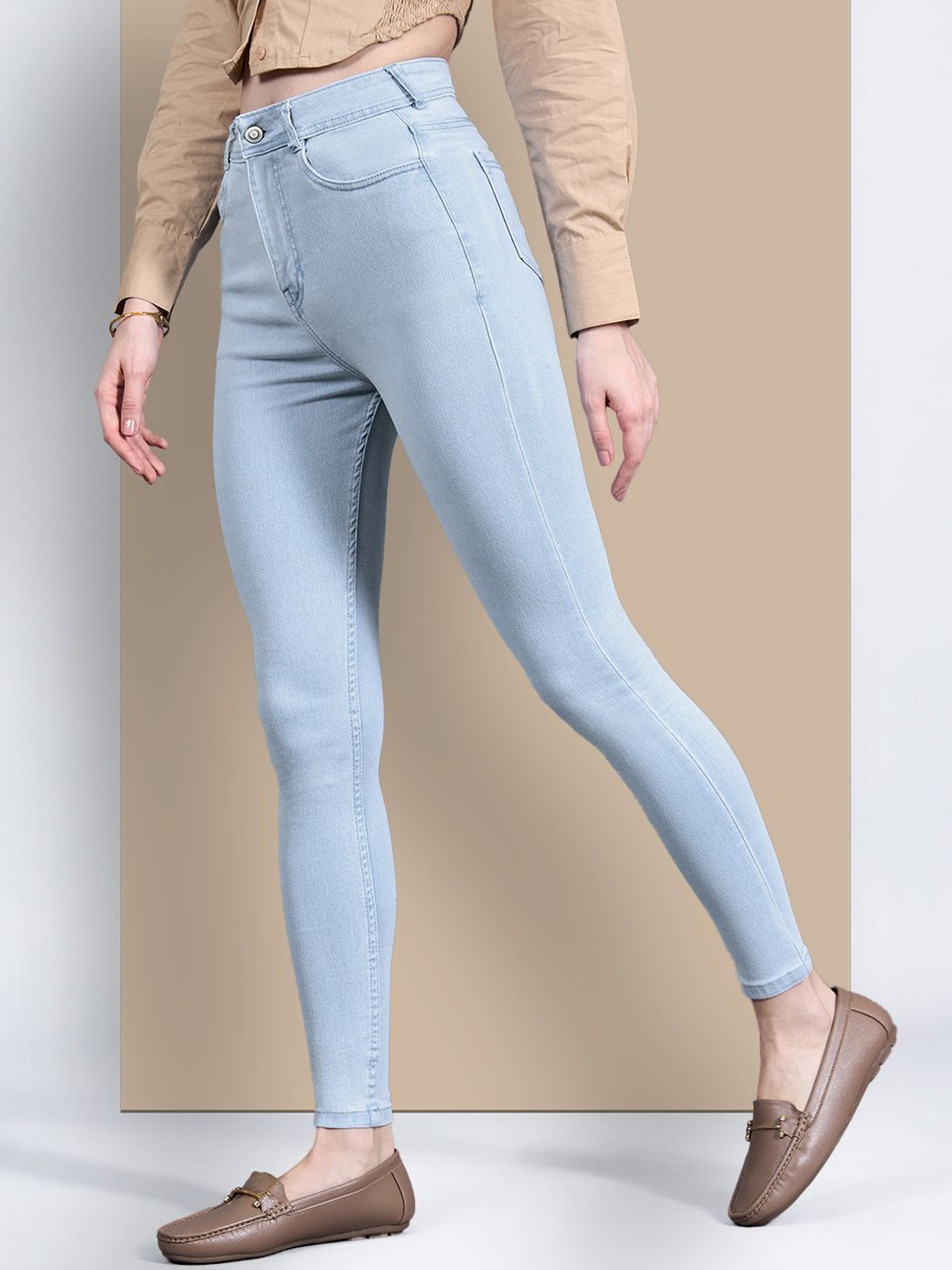 

Chemistry Women Skinny Fit High-Rise lean Look Stretchable Jeans, Blue