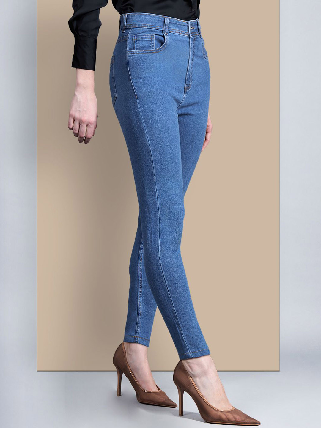 

Chemistry Women Skinny Fit High-Rise Light Fade Stretchable Jeans, Blue