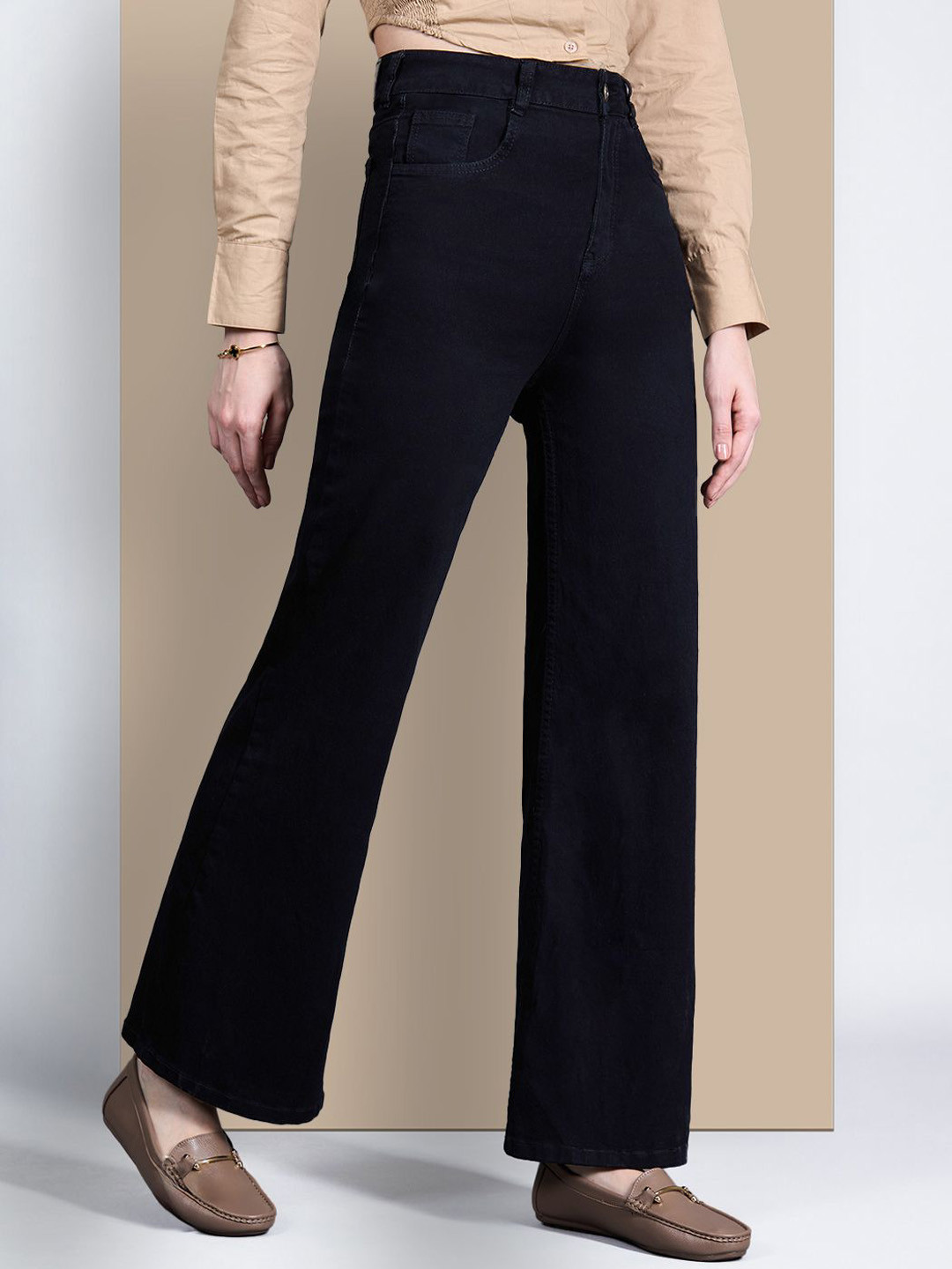 

Chemistry Women Wide Leg High-Rise Stretchable Jeans, Black
