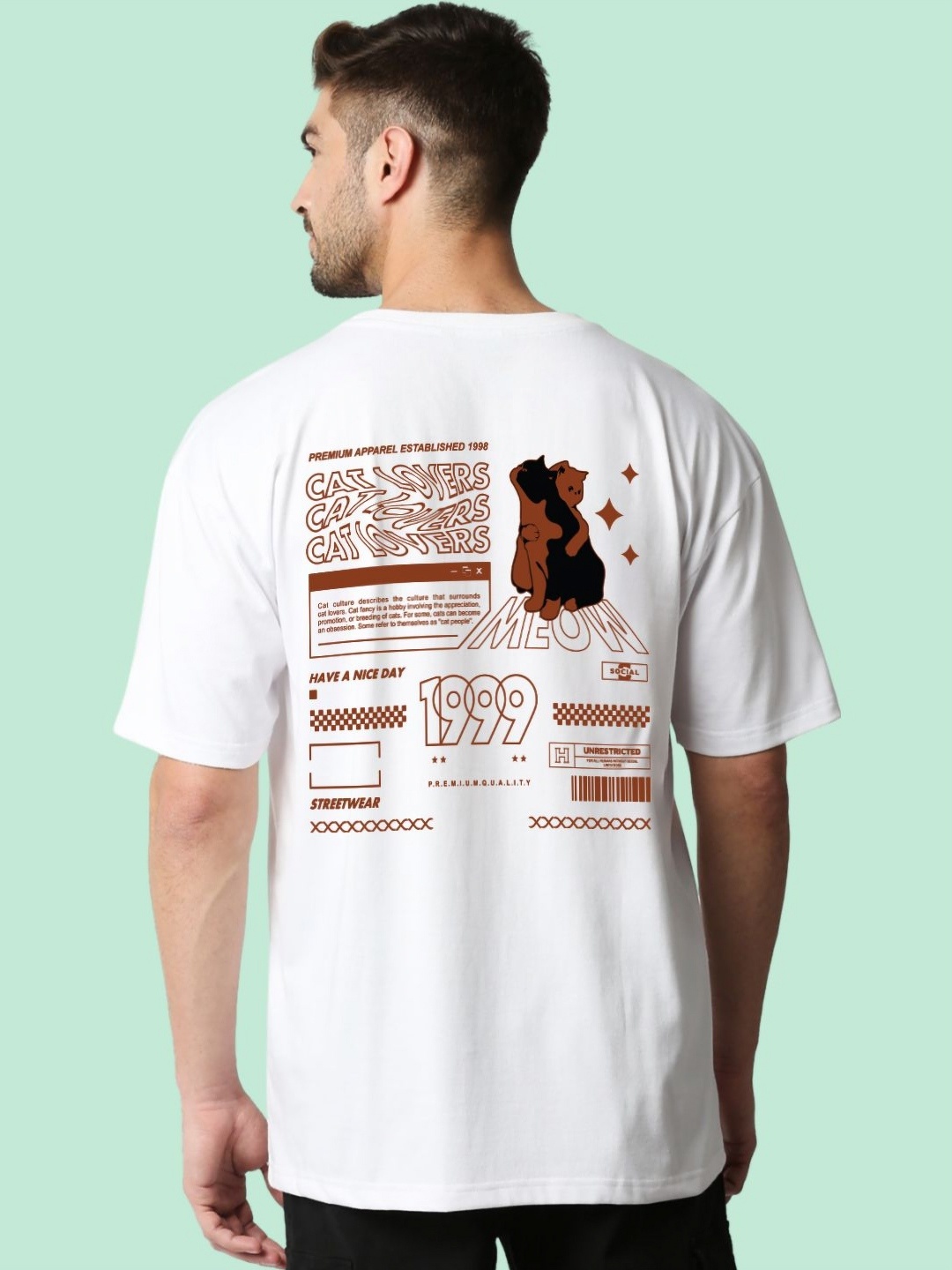 

Wear Your Opinion Men Graphic Printed Round Neck Cotton Oversized T-shirt, White