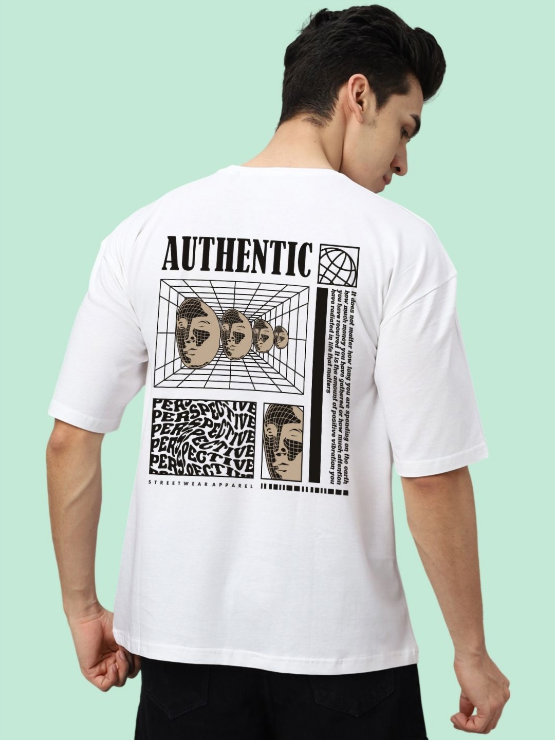 

Wear Your Opinion Men Graphic Printed Round Neck Cotton Oversized T-shirt, White