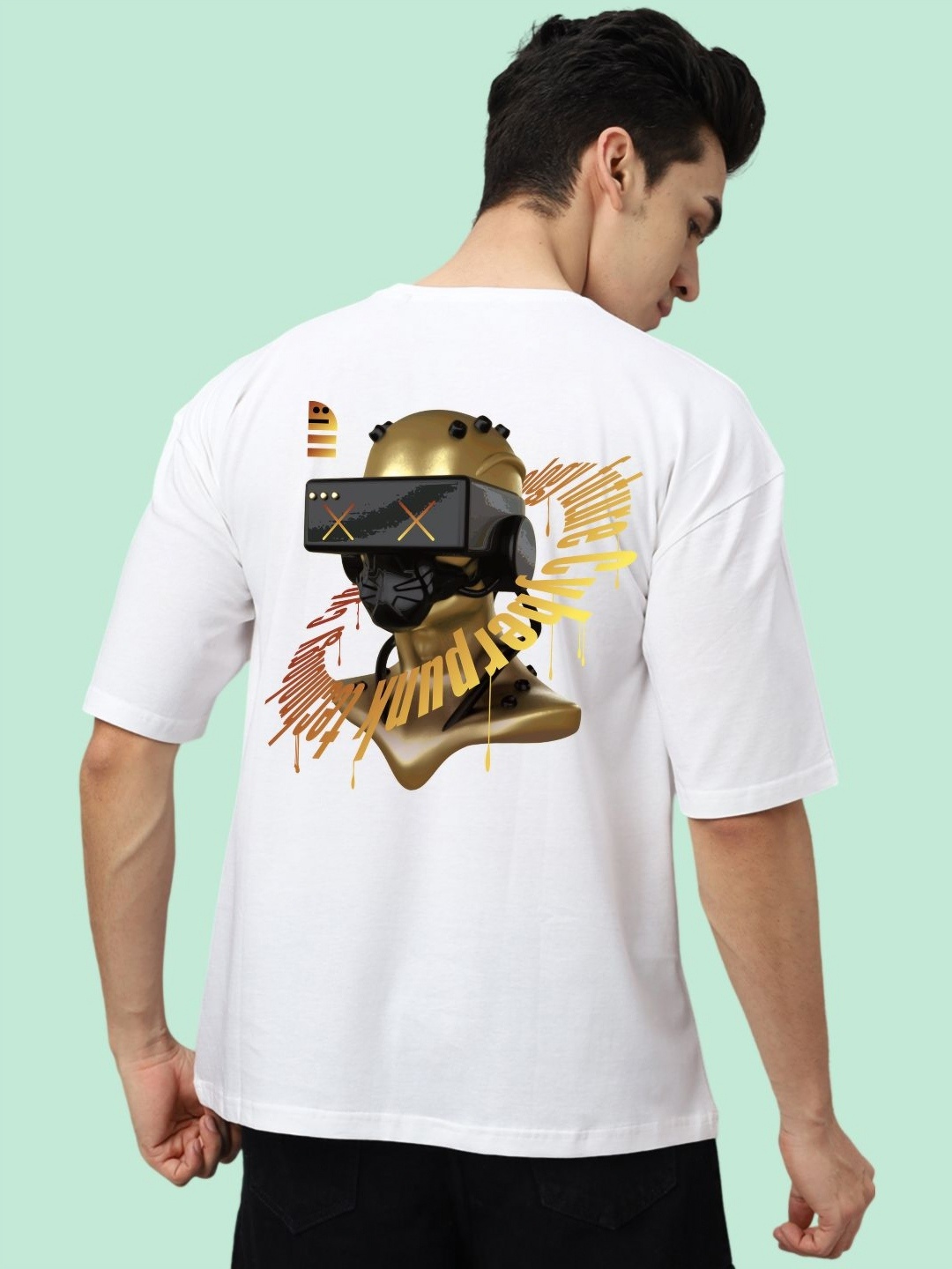 

Wear Your Opinion Men Photographic Printed Round Neck Cotton Oversized T-shirt, White