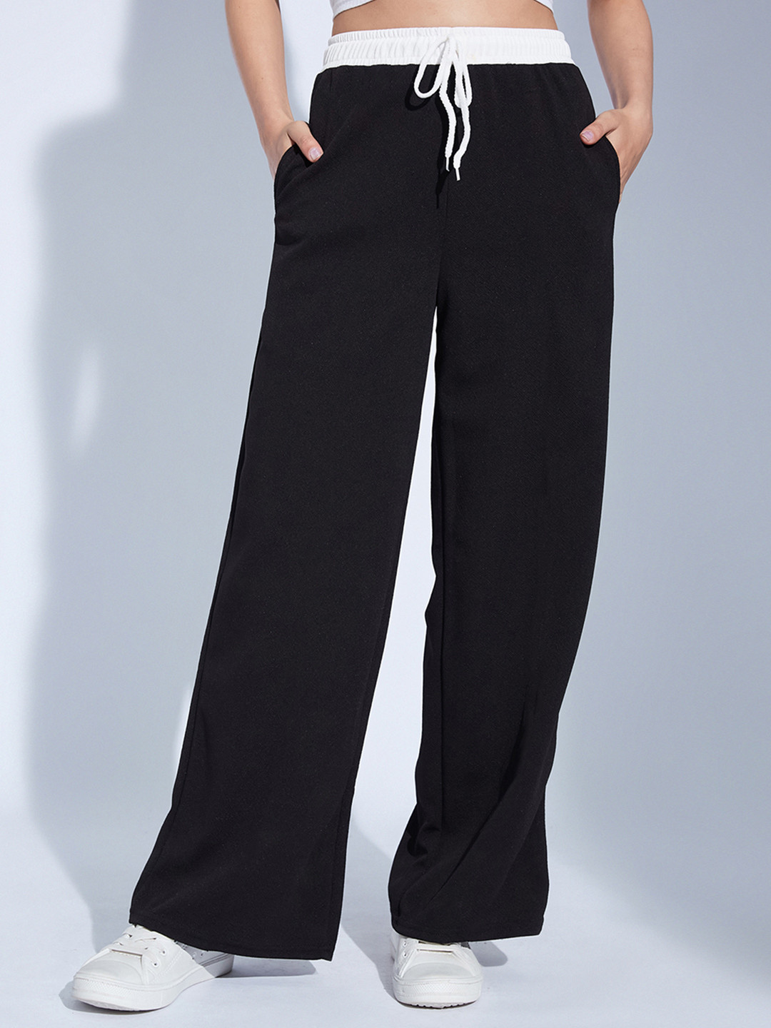 

Selvia Women Easy Wash Pleated Trousers, Black