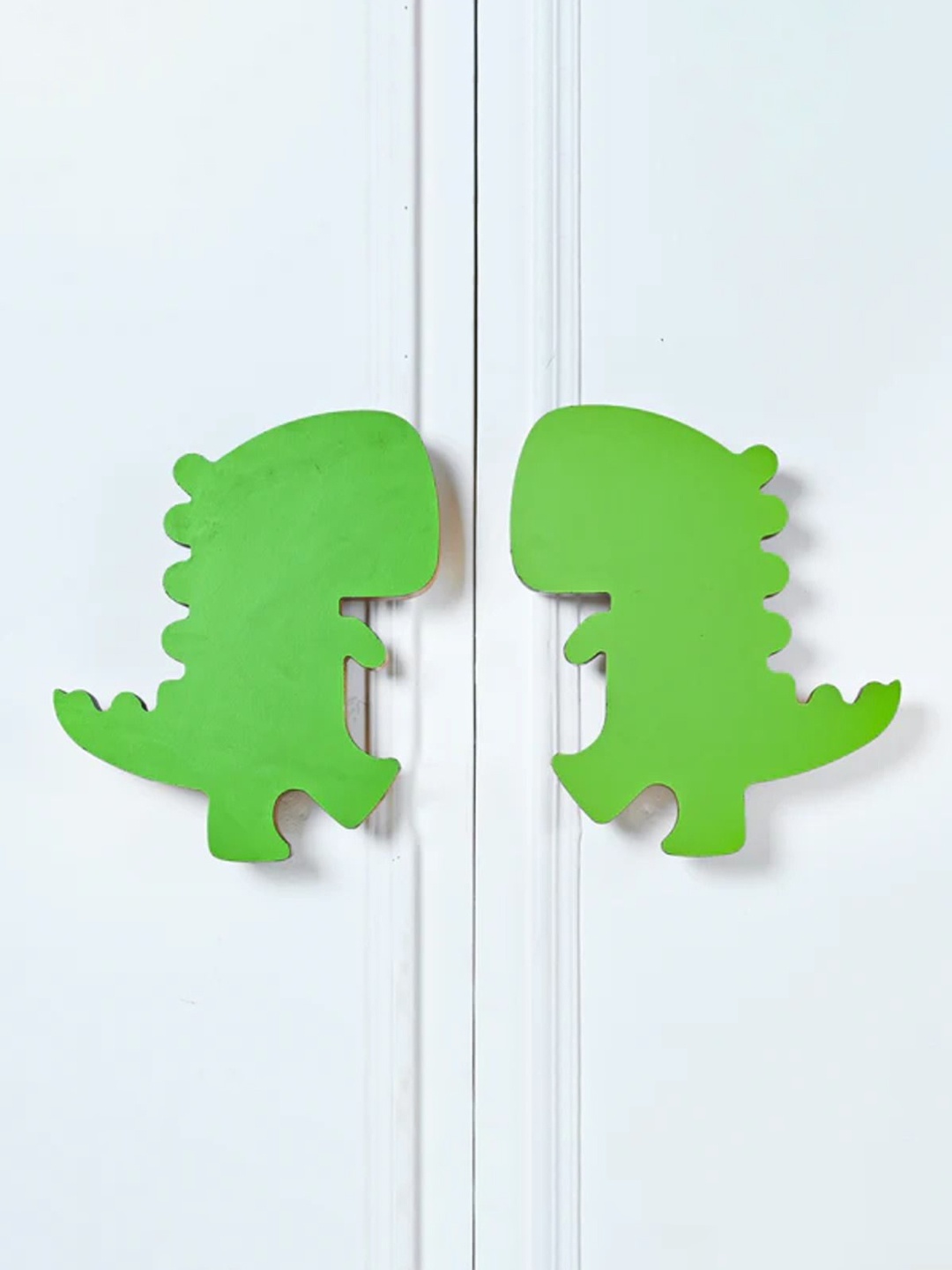 

Pinch of Pretty Green 2 Pieces Wooden Dino Laminate Cupboard Door Handles