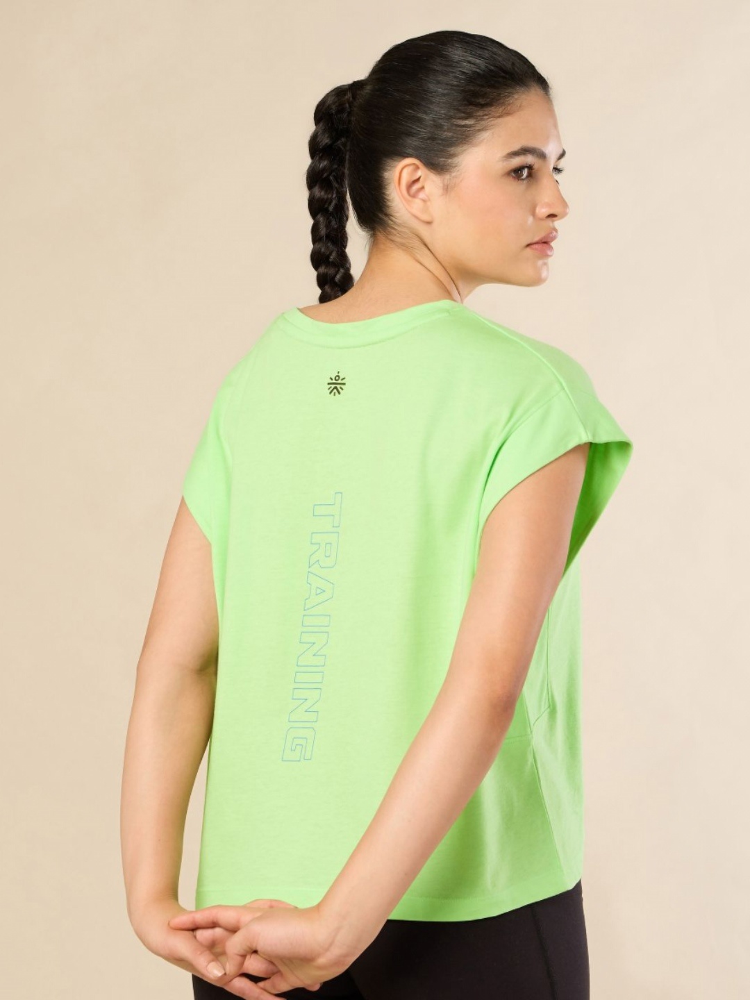 

CULT Women Bio Finish Typography Printed Round Neck Cotton T-shirt, Lime green