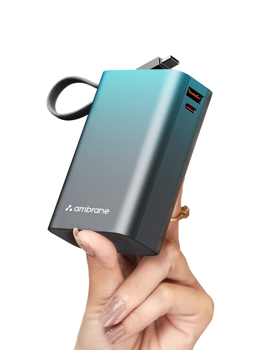 

Ambrane 20000mAh Compact + Cable 22.5W for iPhone & Android Power Bank, Blue