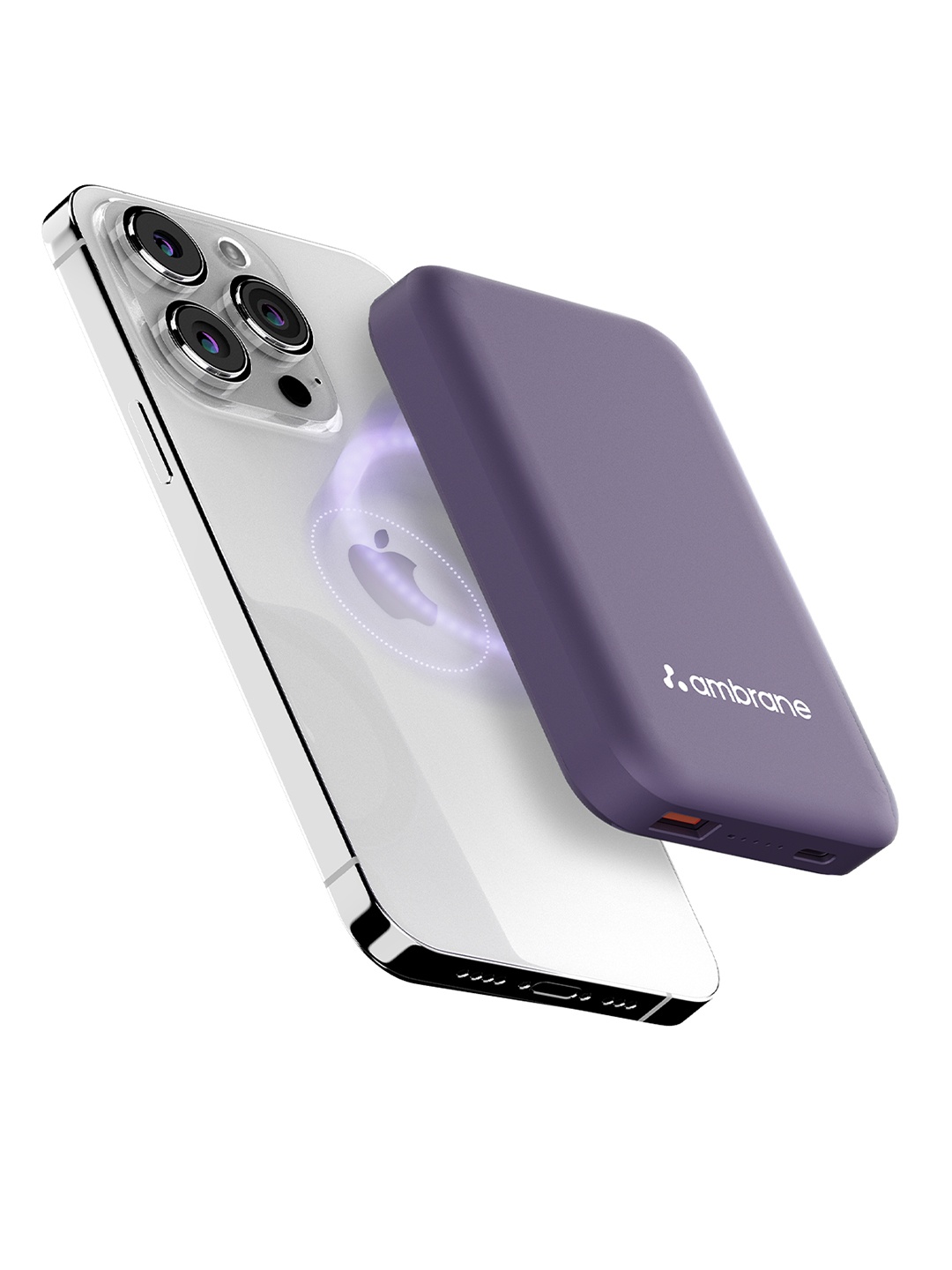 

Ambrane 10000mAh Magsafe Wireless Power Bank, 22.5W For iPhone & Android, Purple