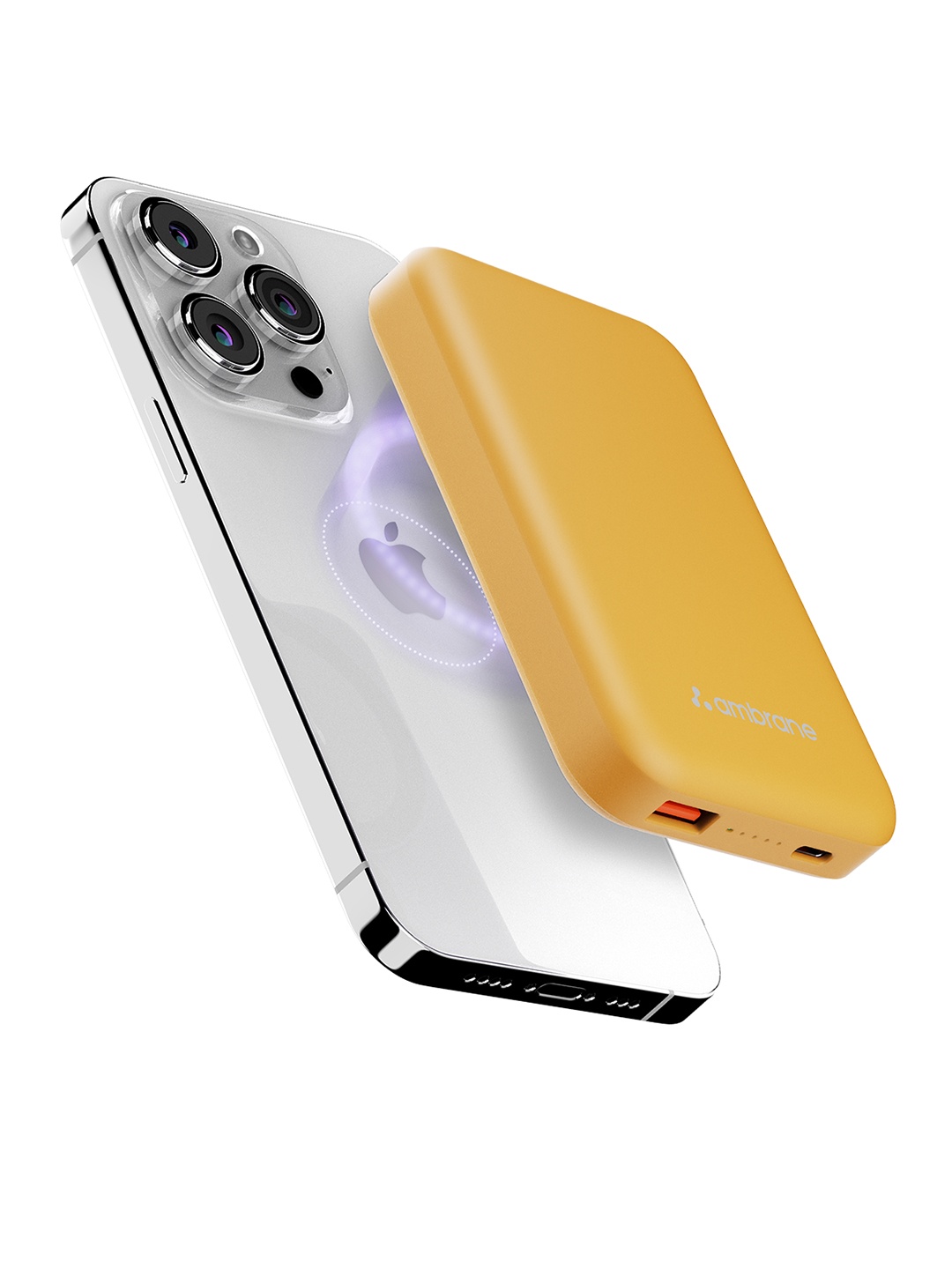 

Ambrane 10000mAh Magsafe Wireless Power Bank, 22.5W For iPhone & Android, Yellow