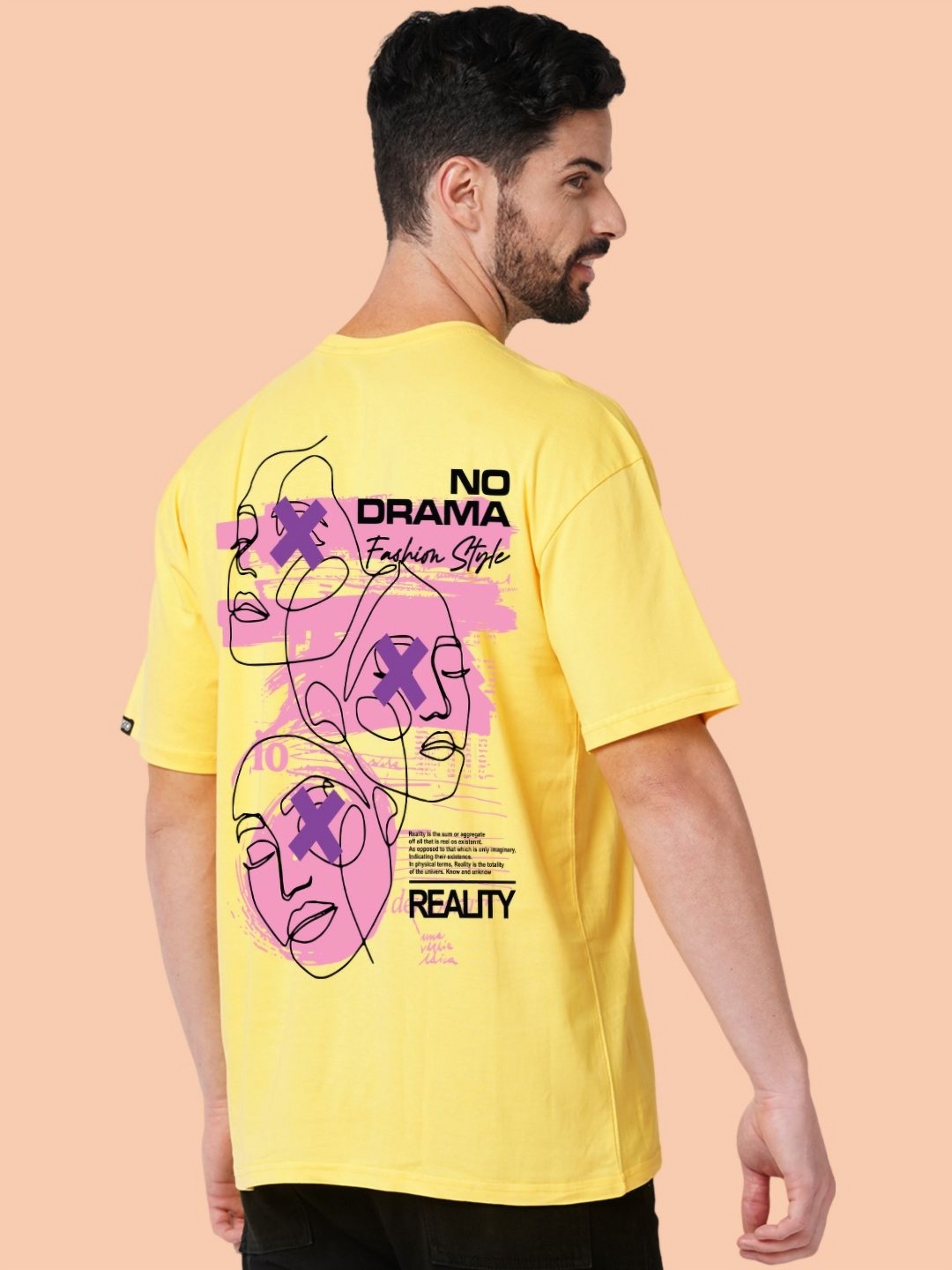 

Wear Your Opinion Men Graphic Printed Round Neck Cotton Oversized T-shirt, Yellow
