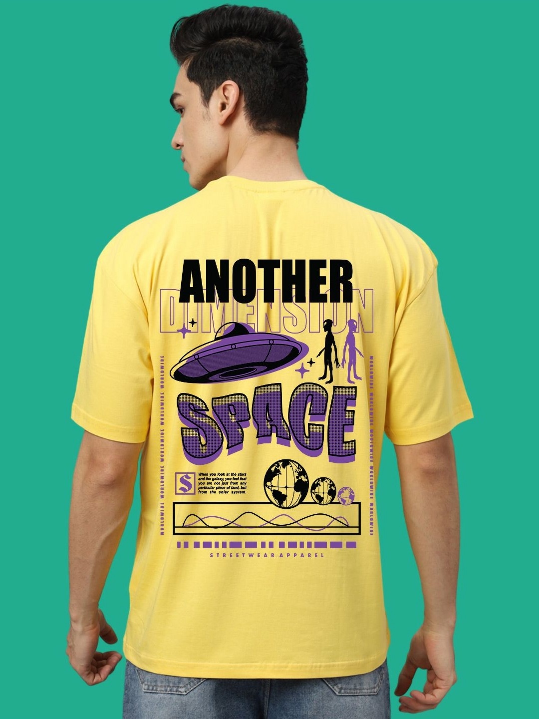 

Wear Your Opinion Men Graphic Printed Round Neck Cotton Oversized T-shirt, Yellow