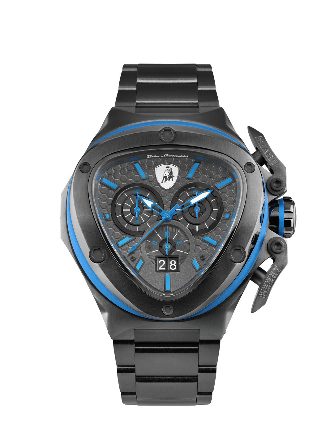 

Tonino Lamborghini Men Dial & Stainless Steel Bracelet Style Straps Analogue Chronograph Watch TL9XC-B, Black
